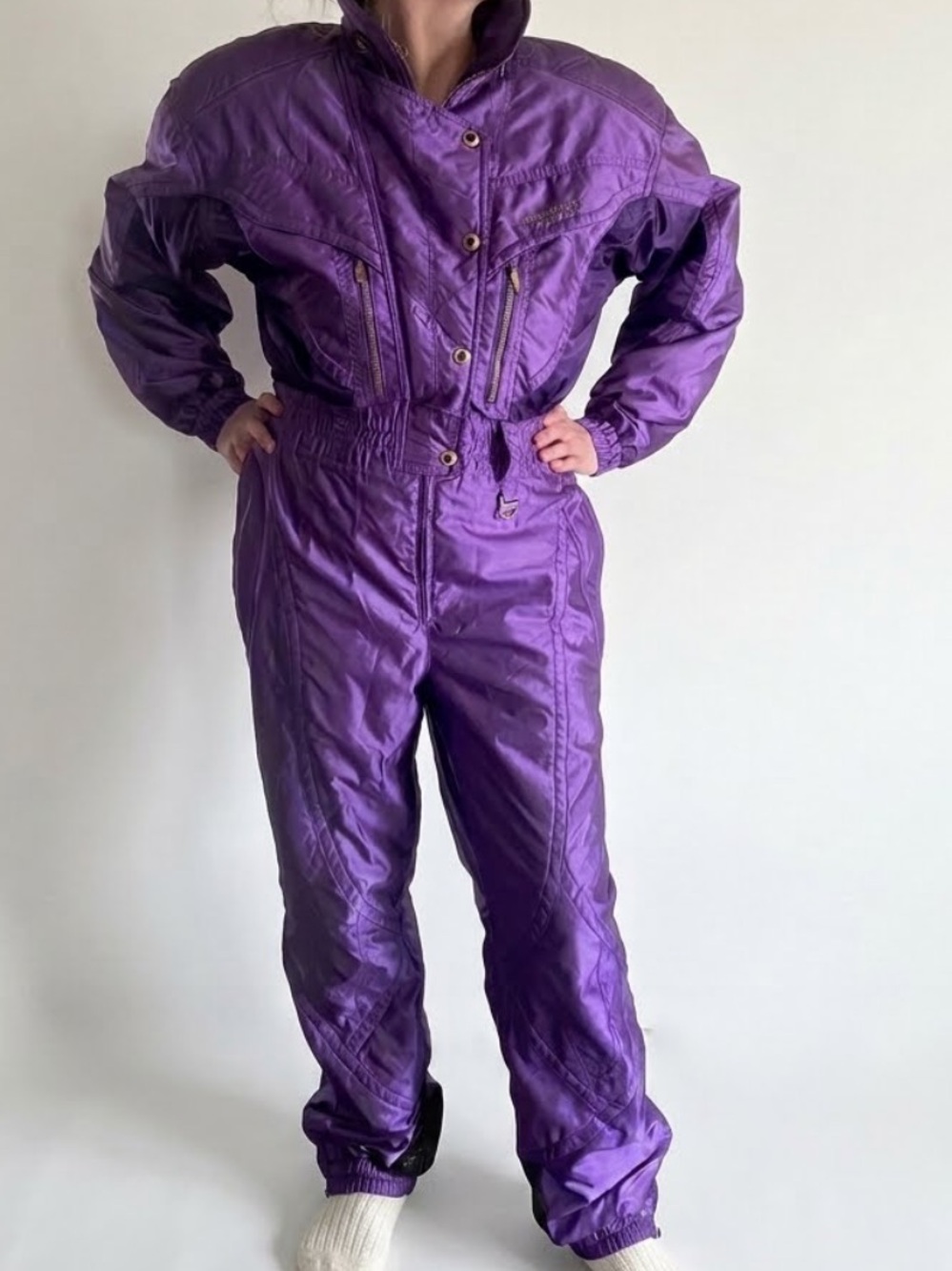 Vintage Descente 80’s Colorblock Purple Barbiecore Snowsuit Size 12